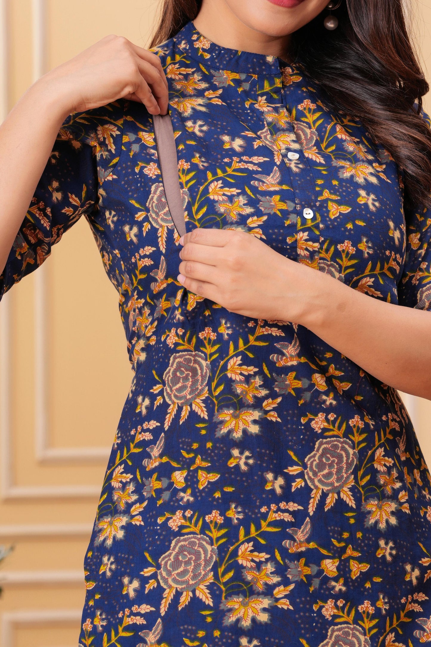 🦋NEW EXCLUSIVE FLORAL PRINTED COTTON CAMBRIC MATERNITY LONG CORD SET