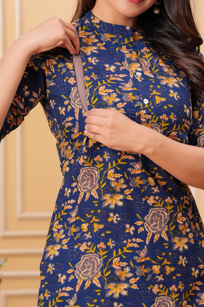 🦋NEW EXCLUSIVE FLORAL PRINTED COTTON CAMBRIC MATERNITY LONG CORD SET