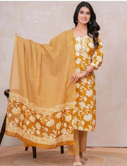 New Exclusive Gota Patti Cotton Suit With Cotton Dupatta