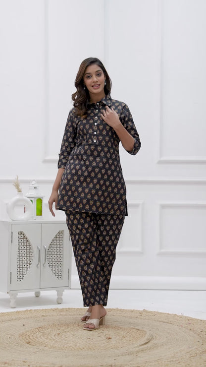 🦋NEW EXCLUSIVE FLORAL PRINTED COTTON CAMBRIC LONG CORD SET