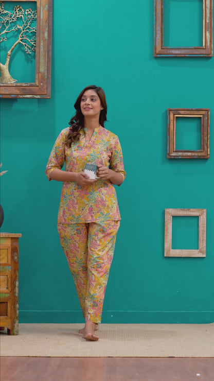 🦋NEW EXCLUSIVE FLORAL PRINTED COTTON CAMBRIC LONG CORD SET