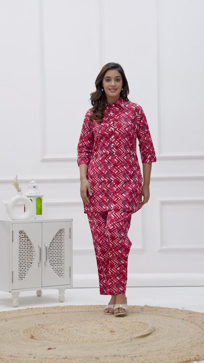 🦋NEW EXCLUSIVE FLORAL PRINTED COTTON CAMBRIC LONG CORD SET